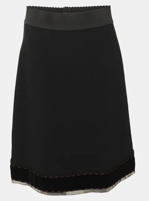 Dolce & Gabbana Black Stretch Crepe Mini Skirt S