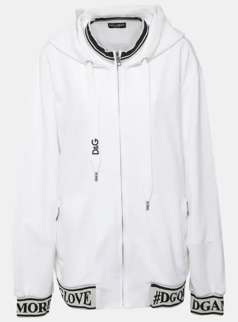 Dolce & Gabbana White Jersey Hoodie S