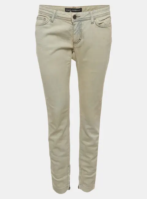Dolce & Gabbana Beige Denim Straight Fit Jeans M/Waist 31"