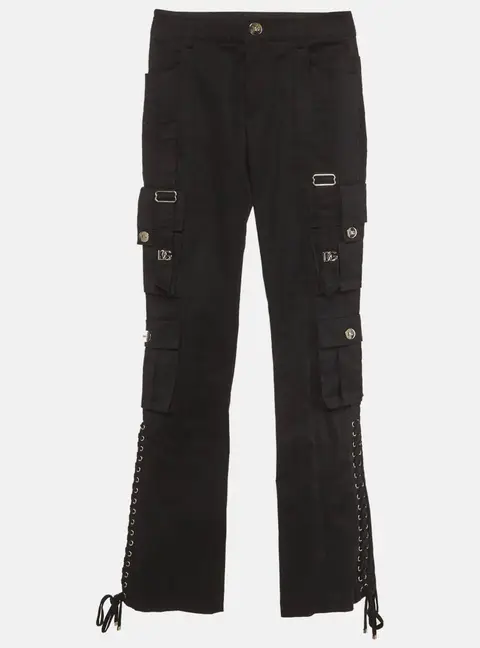 Dolce & Gabbana Black Cotton Side Corded Cargo XS
