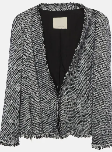 Dolce & Gabbana White/Black Tweed Long Sleeve Jacket L