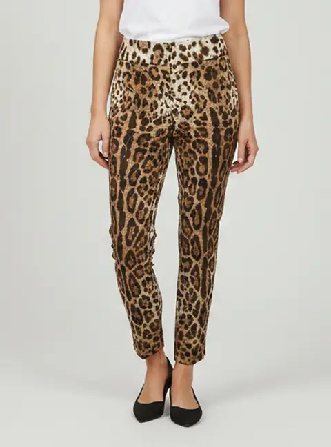 Dolce & Gabbana Brown Leopard Print Jacquard Regular Fit Pants M