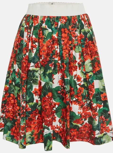 Dolce & Gabbana Multicolor Floral Print Cotton Short Skirt S