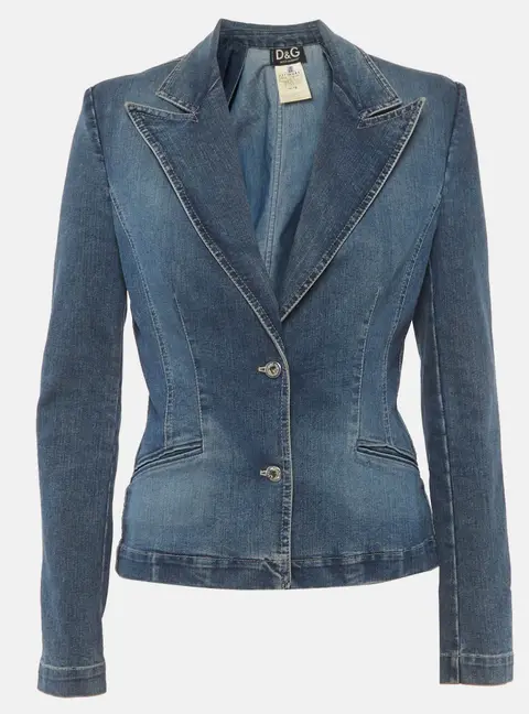 Dolce & Gabbana Blue Denim Fitted Jacket M