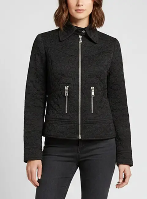 Dolce & Gabbana Black Floral Jacquard Zip Up Jacket S