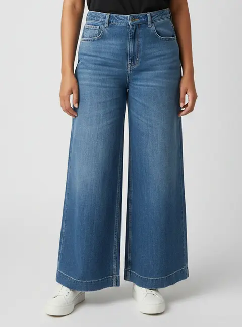Dolce & Gabbana Blue Distressed Denim Wide Leg Jeans XS/Waist 25"