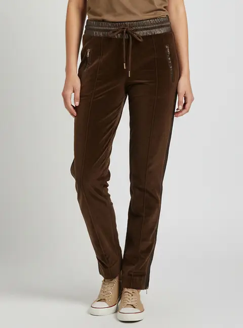Dolce & Gabbana Brown Velvet and Satin Trim Trousers S