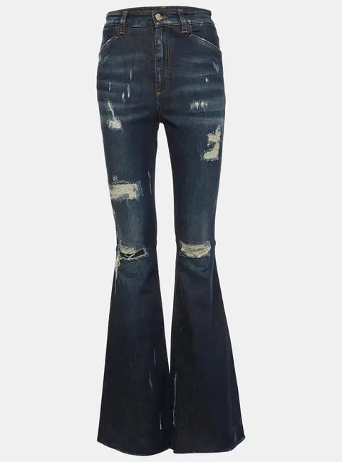 Dolce & Gabbana Blue Distressed Denim High Waist Jeans S/Waist 28"