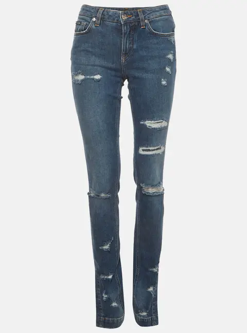 Dolce & Gabbana Blue Denim Distressed Jeans S/Waist 28"
