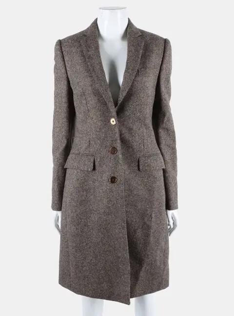 Dolce & Gabbana wool brown coat 38