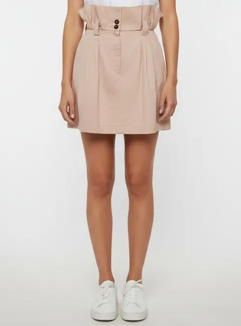 Dolce & Gabbana Powder Pink Gabardine Pleated Mini Skirt S