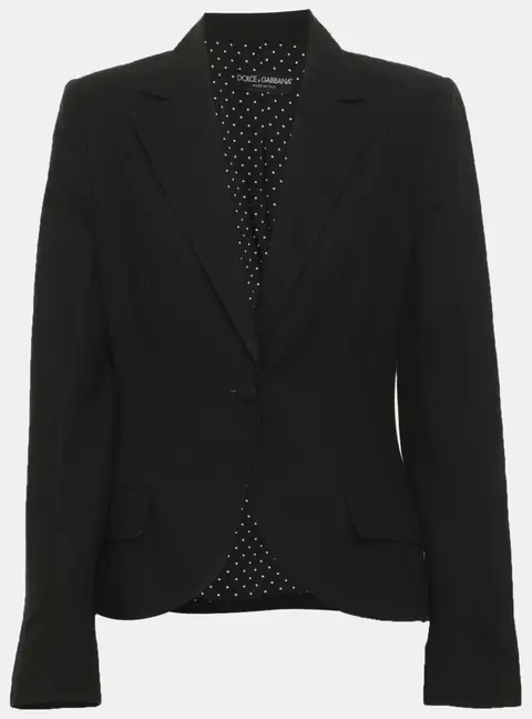 Dolce & Gabbana Black Canvas Blazer S