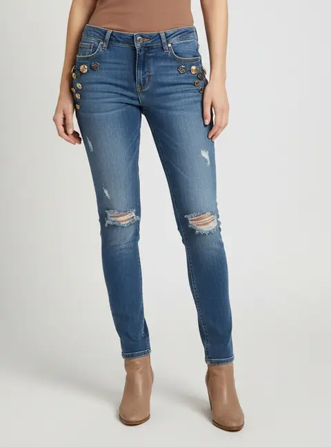 Dolce & Gabbana Blue Distressed Denim Skinny Jeans M/Waist 28"