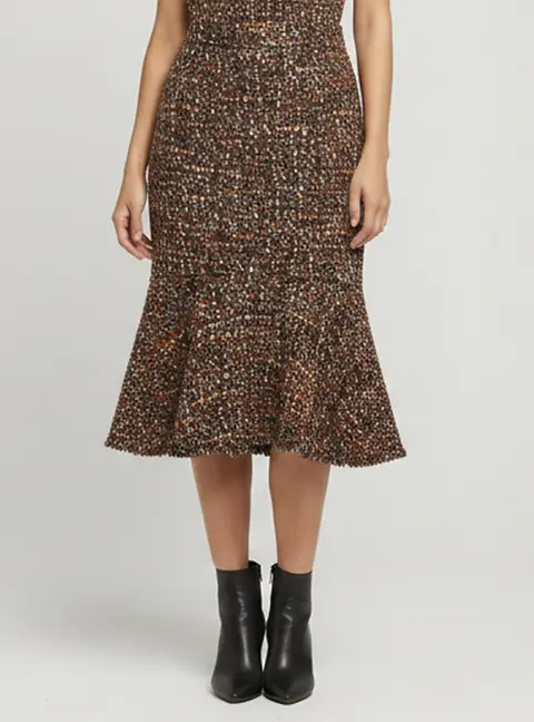 Dolce & Gabbana Multicolor Tweed Peplum Skirt S