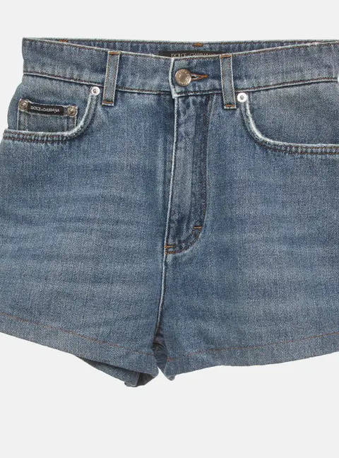Dolce & Gabbana Blue Denim High Waisted Shorts XXS