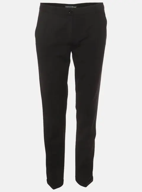 Dolce & Gabbana Black Stretch Wool Regular Fit Cropped Trousers S