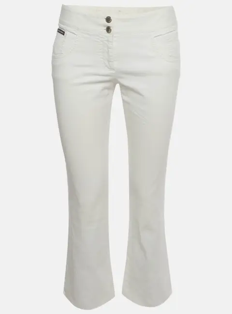 Dolce & Gabbana White Denim Straight Fit Capri Jeans M /Waist 31"