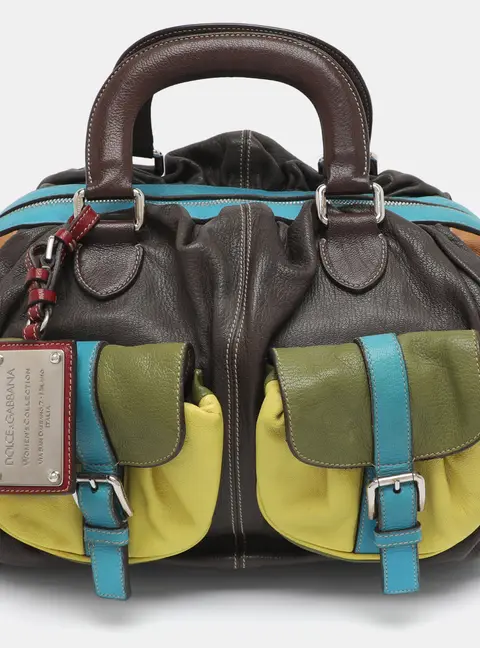 Dolce & Gabbana Miss Curly Multicolor Leather Satchel