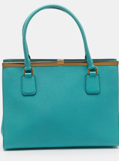 Dolce & Gabbana Eva Large Tiffany Blue Leather Tote
