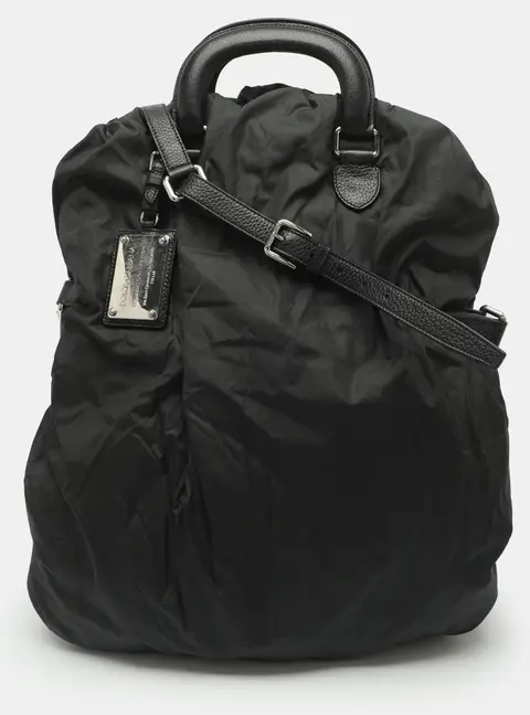 Dolce & Gabbana Miss Curly Black Leather and Nylon Shoulder Bag