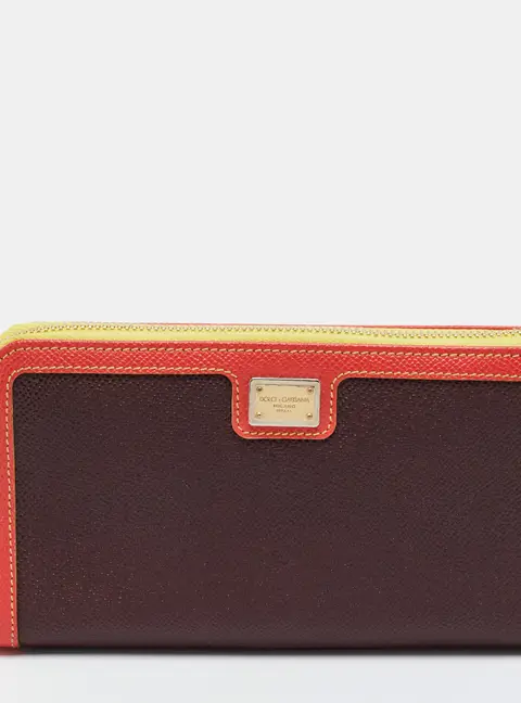 Dolce & Gabbana Multicolor Leather Zip Around Wallet
