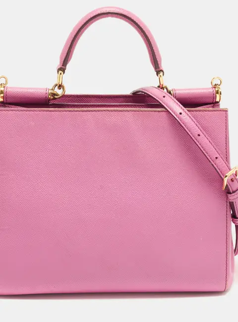 Dolce & Gabbana Sicily Pink Leather Tote