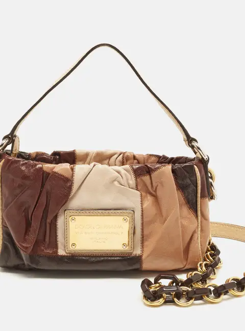 Dolce & Gabbana Patchwork Miss Night and Day Multicolor Leather Shoulder Bag