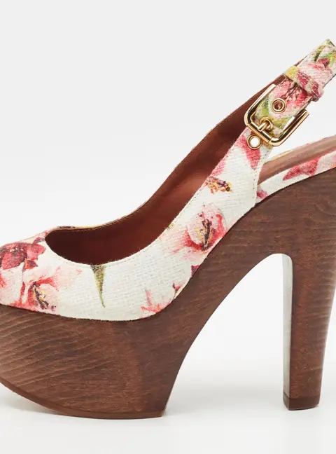 Dolce & Gabbana Size 35 Multicolor Jacquard Platform Sandals
