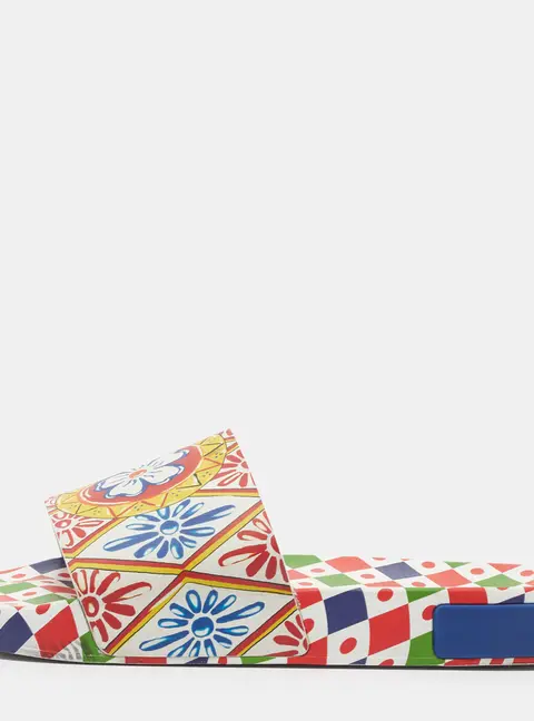 Dolce & Gabbana Size 41 Multicolor Rubber Pool Slides