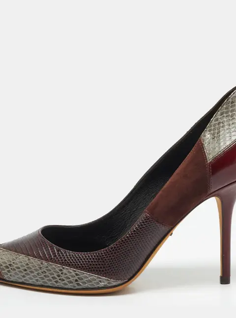 Dolce & Gabbana Size 38 Multicolor Snakeskin Leather and Lizard Pumps