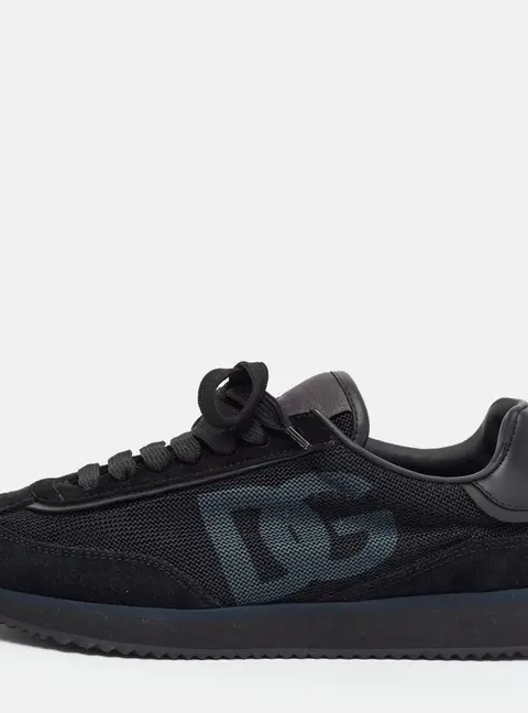 Dolce & Gabbana daymaster Size 38.5 Black Mesh and Suede Lace Up Sneakers
