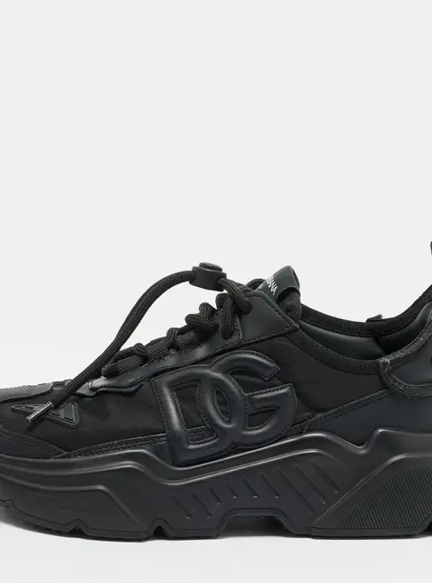 Dolce & Gabbana daymaster Size 39 Black Leather and Nylon Lace Up Sneakers