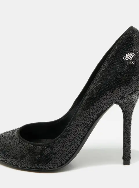 Dolce & Gabbana Size 37 Black Sequins Pumps