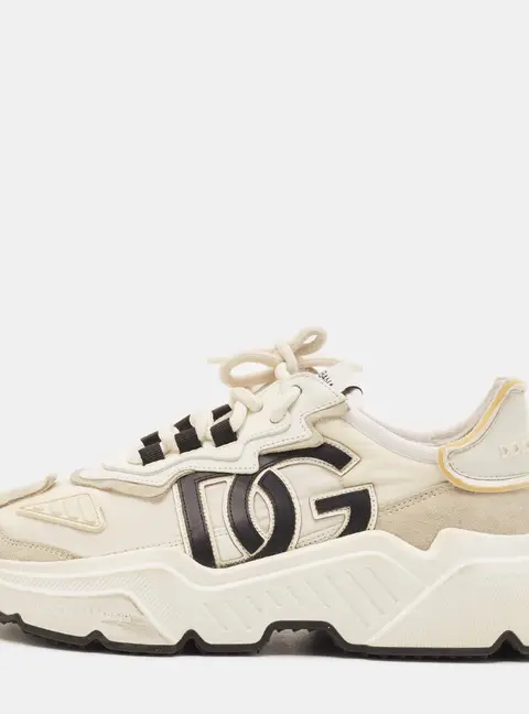 Dolce & Gabbana Daymaster Size 39 Grey/white Leather and Suede Low Top Sneakers