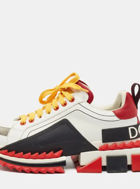 Dolce & Gabbana Super King Size 39 Multicolor Suede Lace Up Sneakers