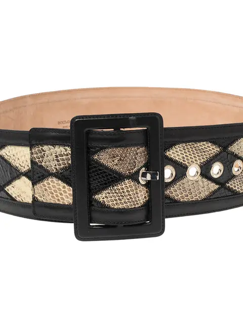 Dolce & Gabbana Waist Belt Multicolor Coated Canvas