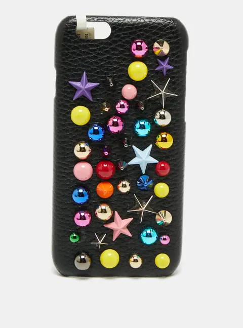 Dolce & Gabbana Black Leather Embellished iPhone 6 Cover