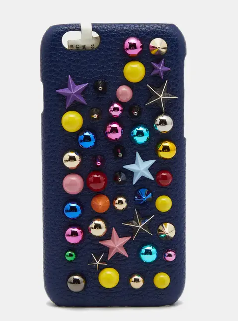 Dolce & Gabbana Blue Leather Embellished iPhone 6 Cover