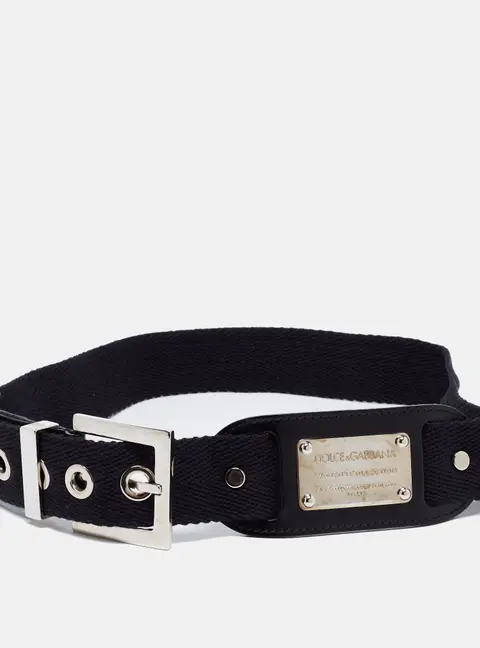 Dolce & Gabbana Buckle Belt Black Canvas and Leather