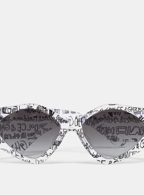Dolce & Gabbana Black Gradient DG4396 Graffiti Cat Eye Sunglasses