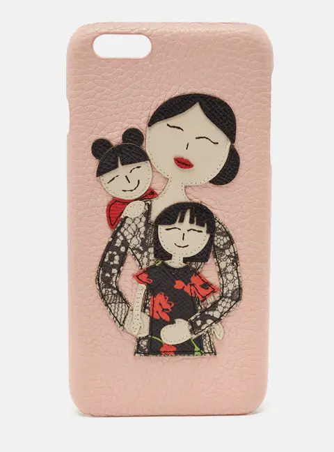 Dolce & Gabbana Pink Leather Mother and Daughter iPhone 6/6s Plus Cover