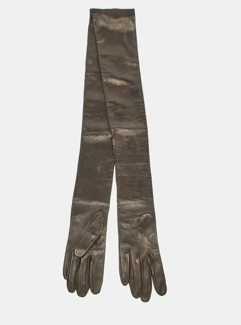 Dolce & Gabbana Black Leather Glove Hem Bandeau Scarf