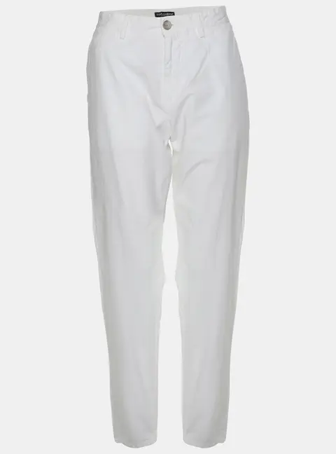 Dolce & Gabbana White Cotton Trouser M