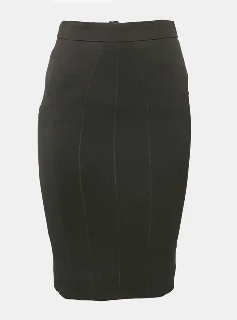 Dolce & Gabbana Black Textured Stretch Crepe Knee-Length Skirt S
