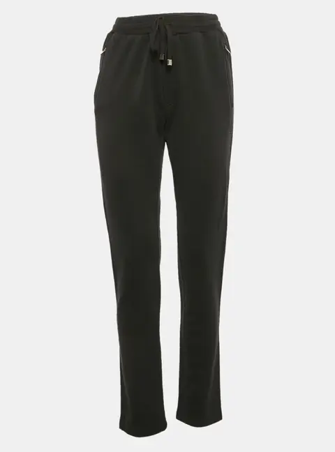 Dolce & Gabbana Black Cotton Knit Drawstring Sweatpants L