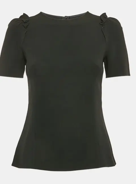 Dolce & Gabbana Black Crepe Ruffled Top S