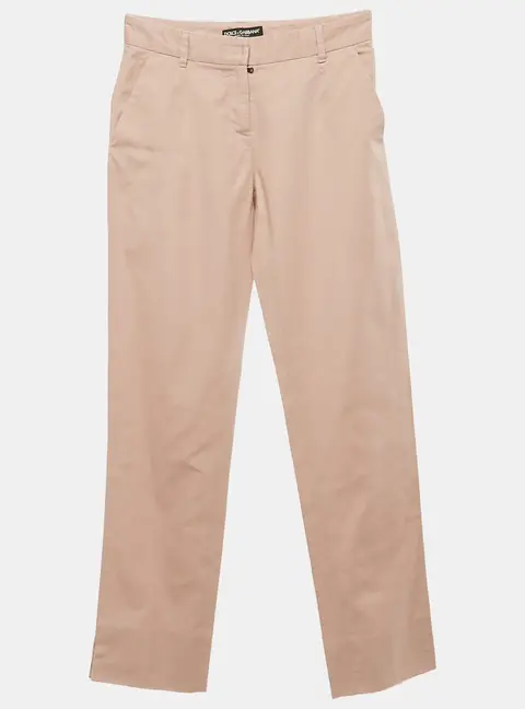 Dolce & Gabbana Pink Gabardine Skinny Trousers XS