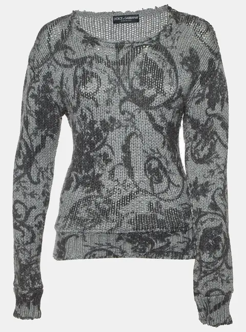 Dolce & Gabbana Grey Knit Round Neck Jumper XL