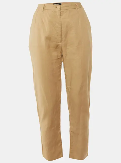 Dolce & Gabbana Beige Cotton Tapered Leg Pants L