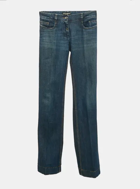 Dolce & Gabbana Blue Faded Denim Straight Leg  Jeans S Waist 26"